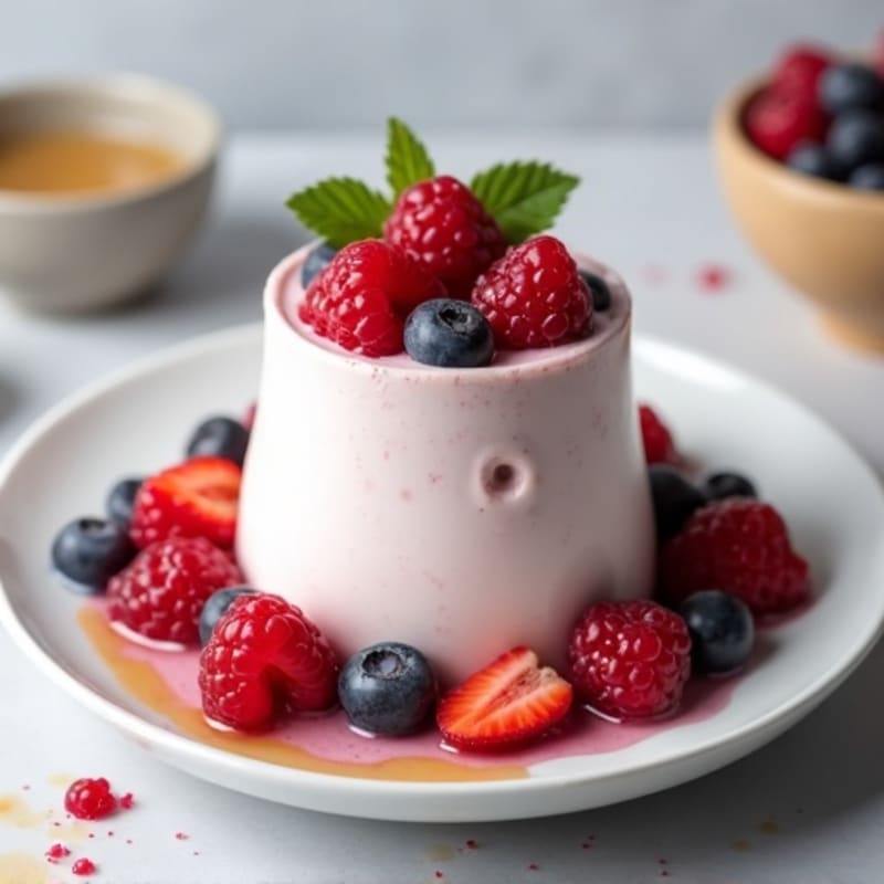 Greek Yogurt Protein Mousse with Mixed Berries