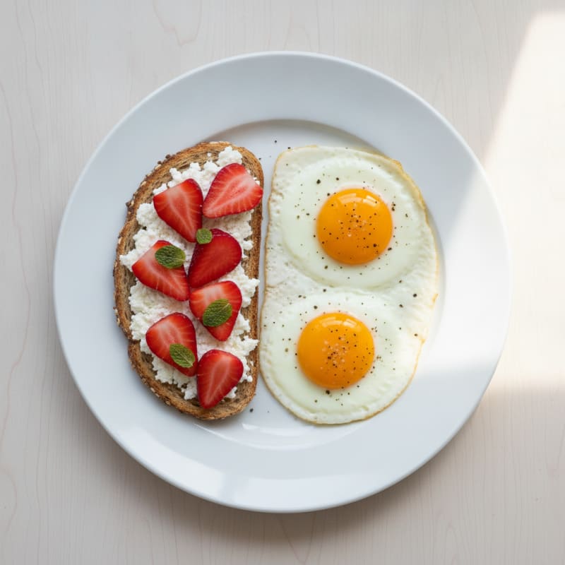 Sunny Eggs with Strawberry Cottage Toast