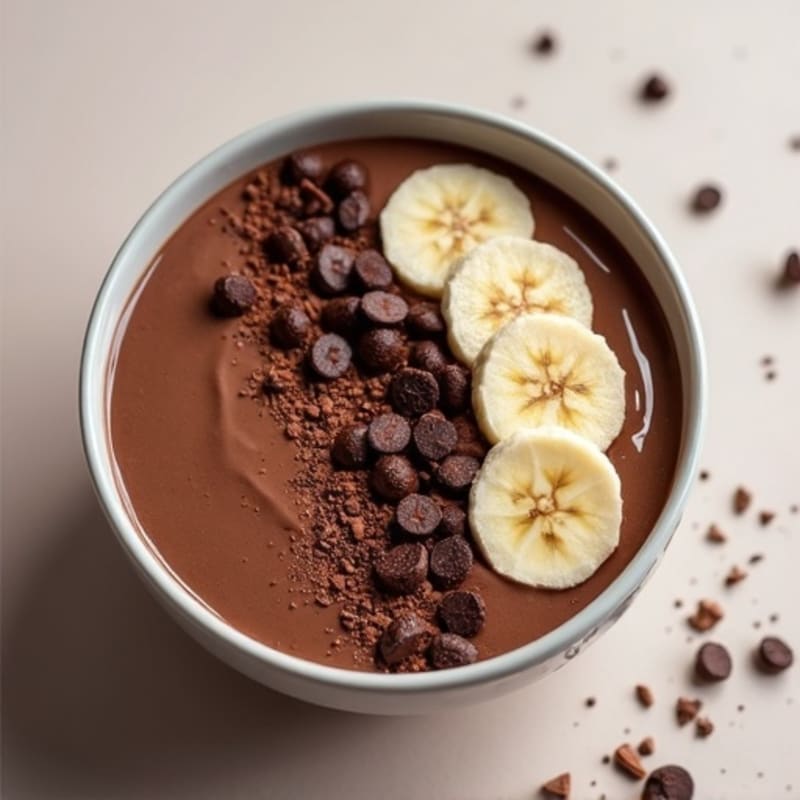 Fudgy Dark Chocolate Protein Smoothie Bowl