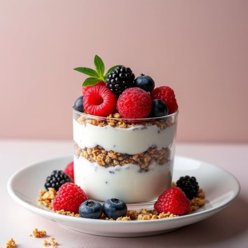 Creamy Greek Yogurt Parfait with Mixed Berries and Chia Seeds