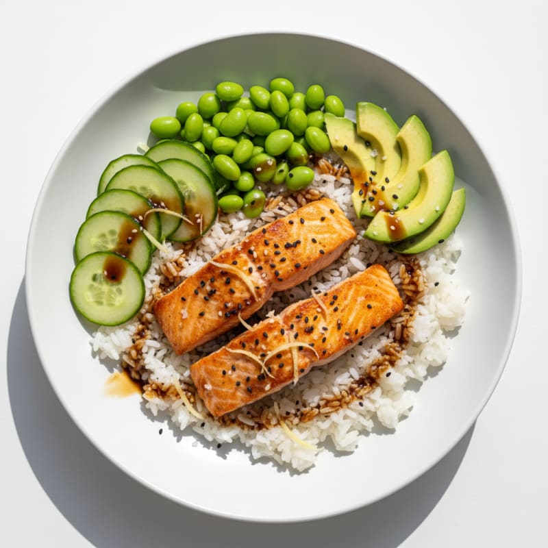Zesty Salmon Sushi Rice Bowl