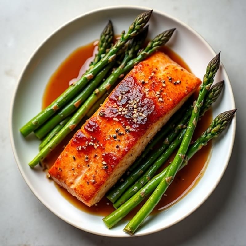 Crispy Teriyaki Salmon with Roasted Asparagus