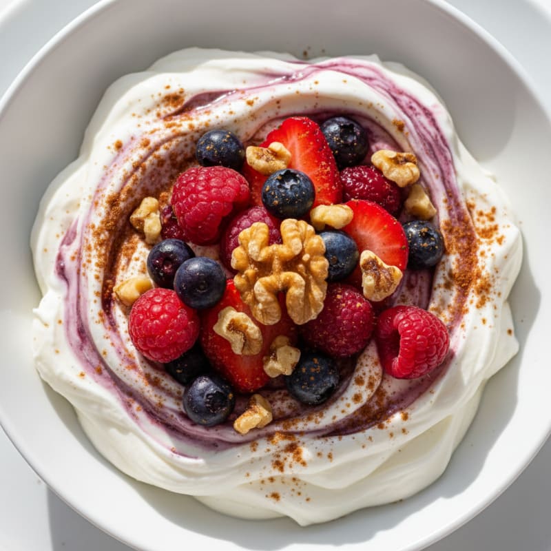 Silky Greek Yogurt Protein Pudding with Berries