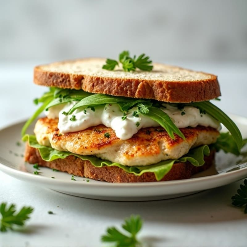 Herb-Roasted Chicken and Greek Yogurt Salad Sandwich