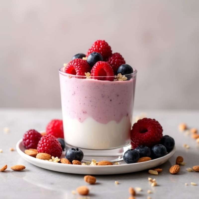 Greek Yogurt Protein Mousse with Mixed Berries