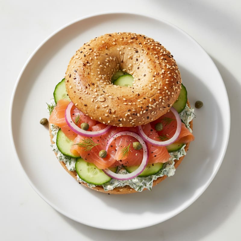 Smoked Salmon Everything Bagel