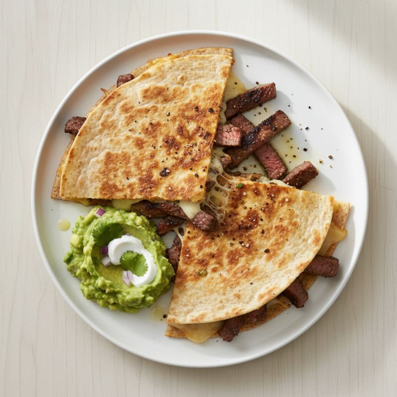 Carne Asada Quesadillas with Guacamole