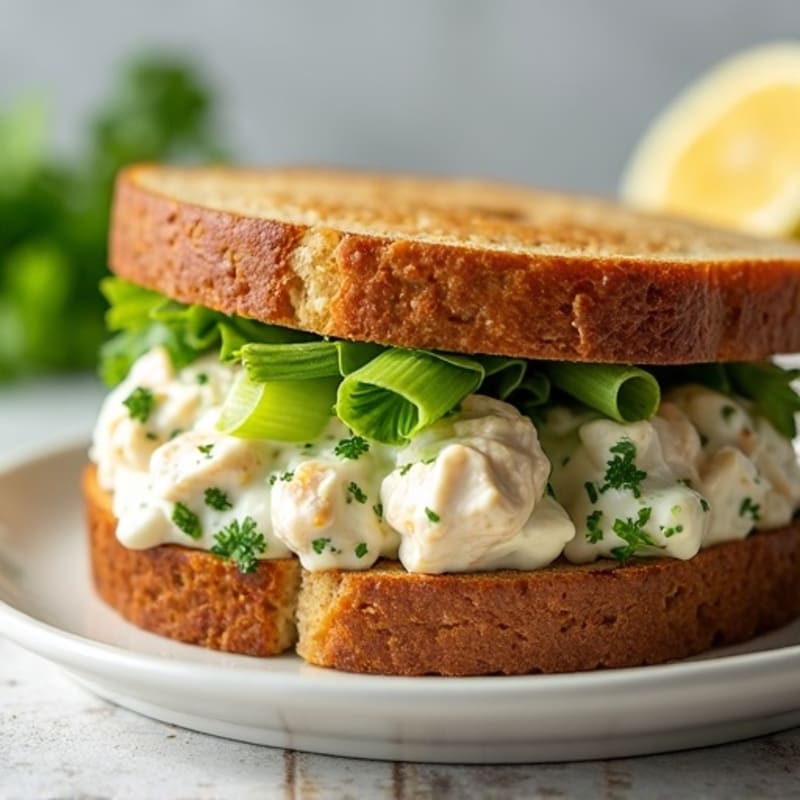 Creamy Lemon-Herb Chicken Salad Sandwich