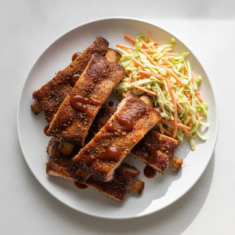 Smoked BBQ Ribs with Tangy Slaw