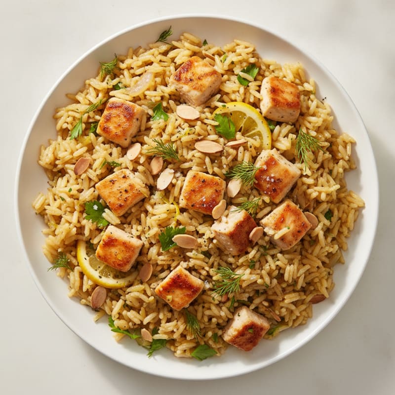 Lemon Herb Rice Pilaf with Toasted Almonds