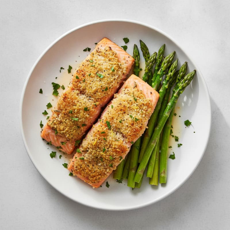Lemon Herb Baked Salmon with Asparagus
