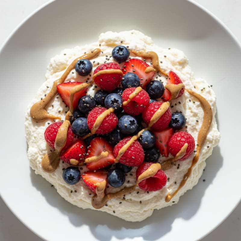 Greek Yogurt Protein Mousse with Mixed Berries