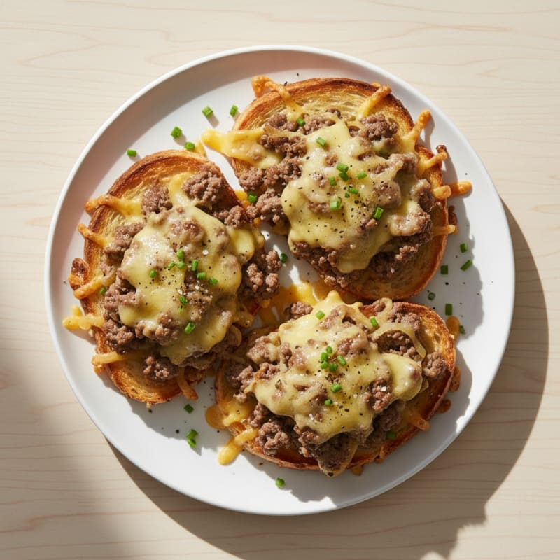 Ground Beef Sourdough Melts