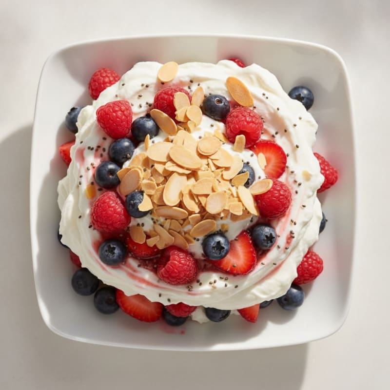 Silky Greek Yogurt Protein Parfait with Mixed Berries