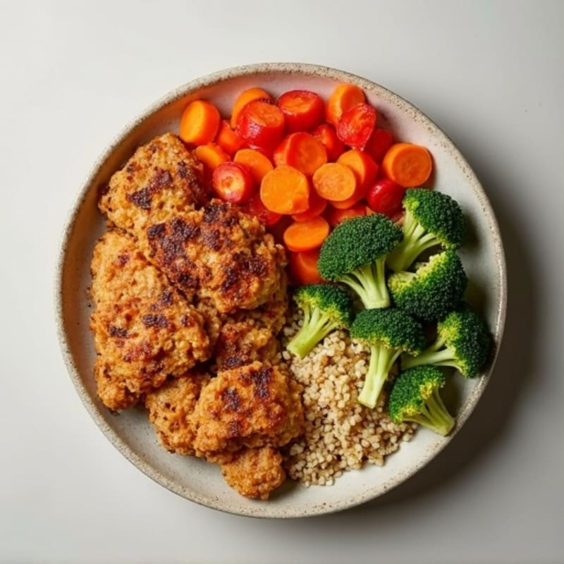 Ground Chicken Power Bowls with Crispy Roasted Vegetables