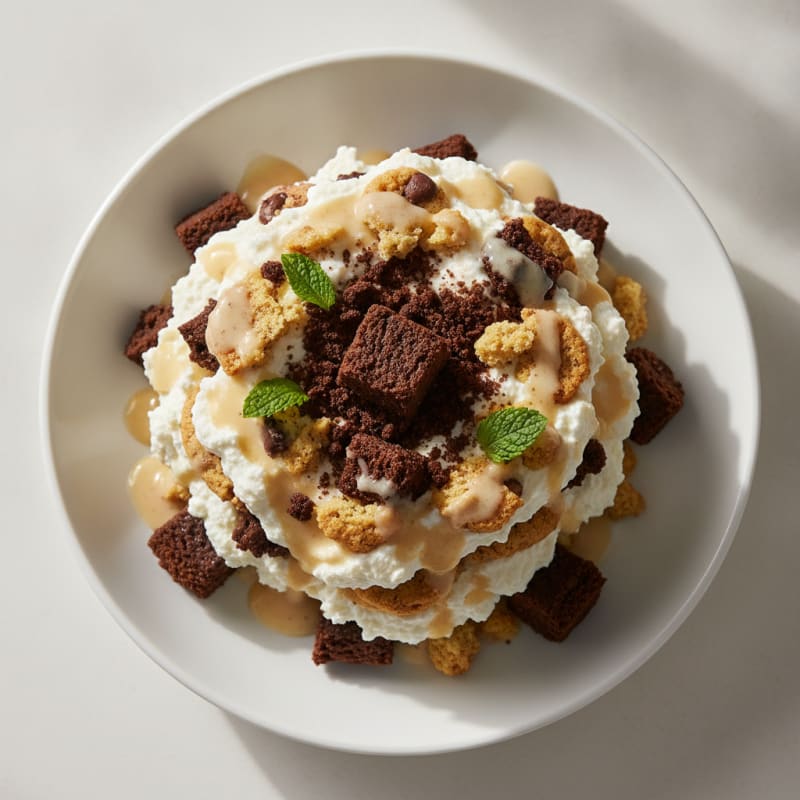 High-Protein Greek Yogurt Brownie Cookie Parfait