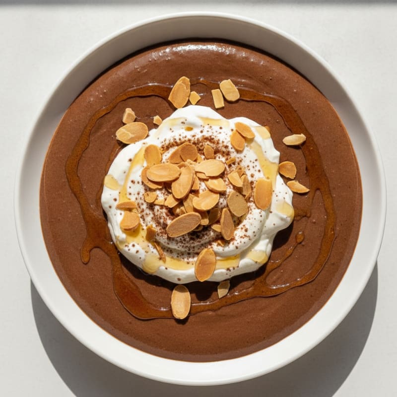 Silky Chocolate Protein Pudding with Almonds