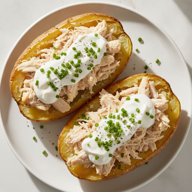 Loaded High-Protein Baked Potatoes with Chives