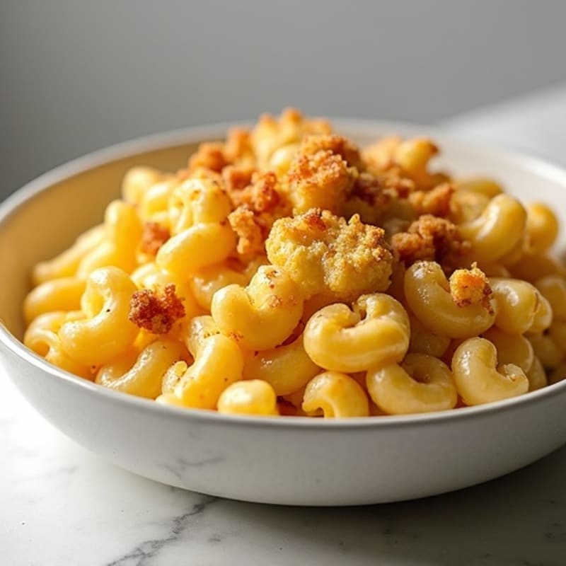 Crispy Baked Cauliflower Mac with Cashew Cheese Sauce