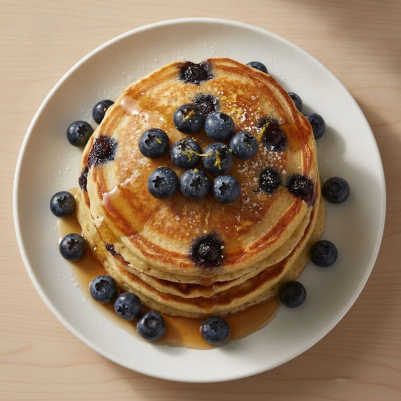 Blueberry Ricotta Pancakes with Lemon Zest