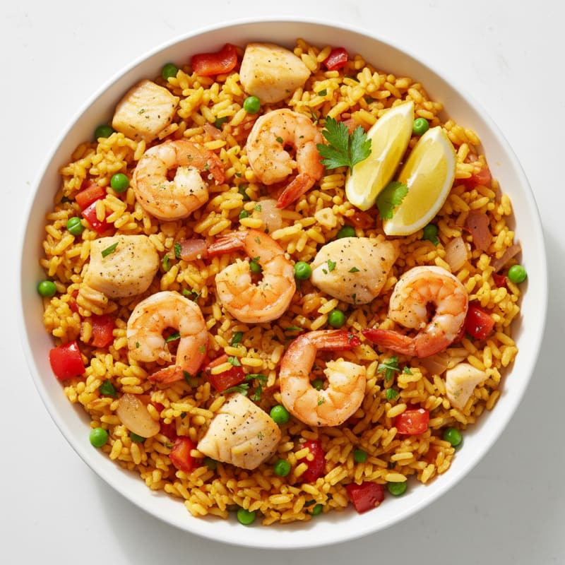 Golden Saffron Seafood Paella