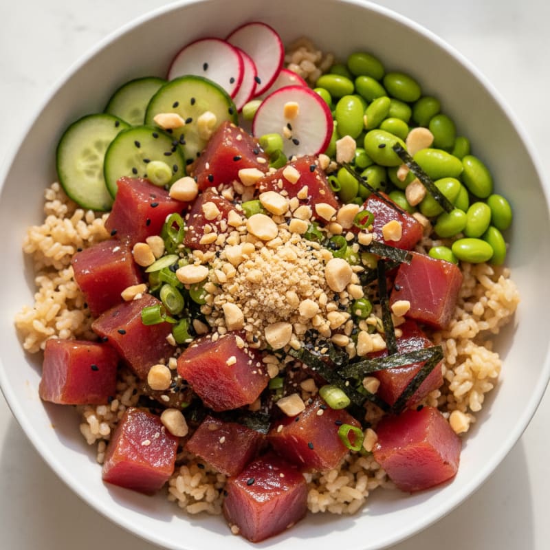 Ahi Tuna Poke Bowl with Macadamia Nuts