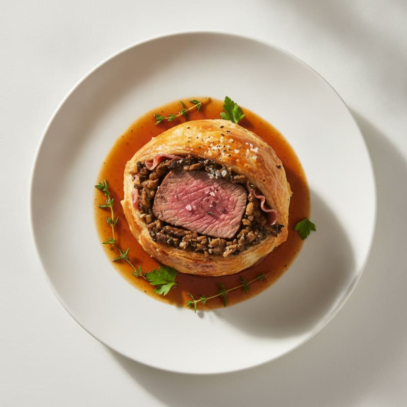Beef Wellington with Mushroom Duxelles
