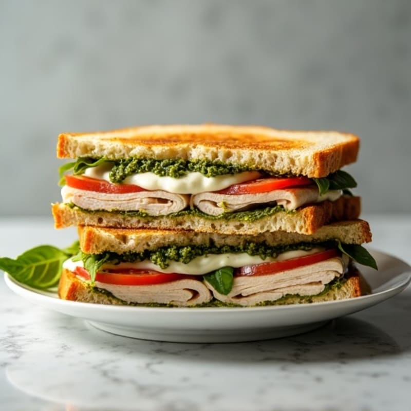 Pesto Turkey Panini with Fresh Mozzarella