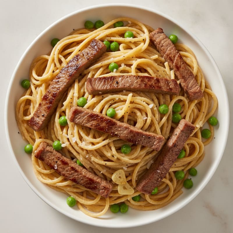 Steak and Egg Carbonara Pasta