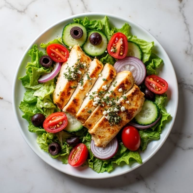 Fresh Mediterranean Chopped Salad with Herb-Marinated Feta