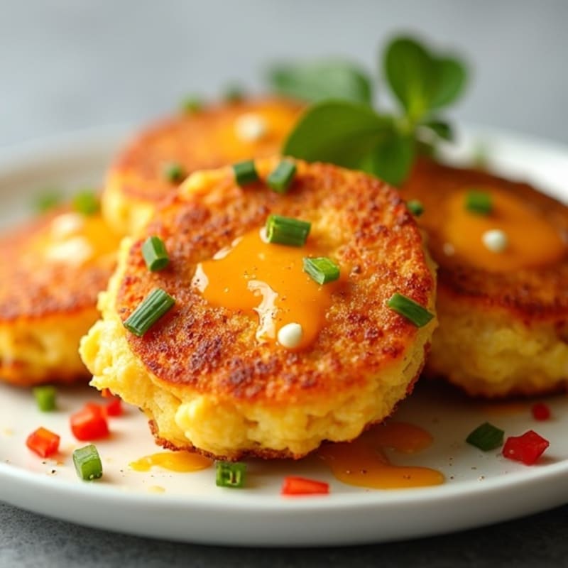 Crispy Spicy Cheesy Egg Fritters