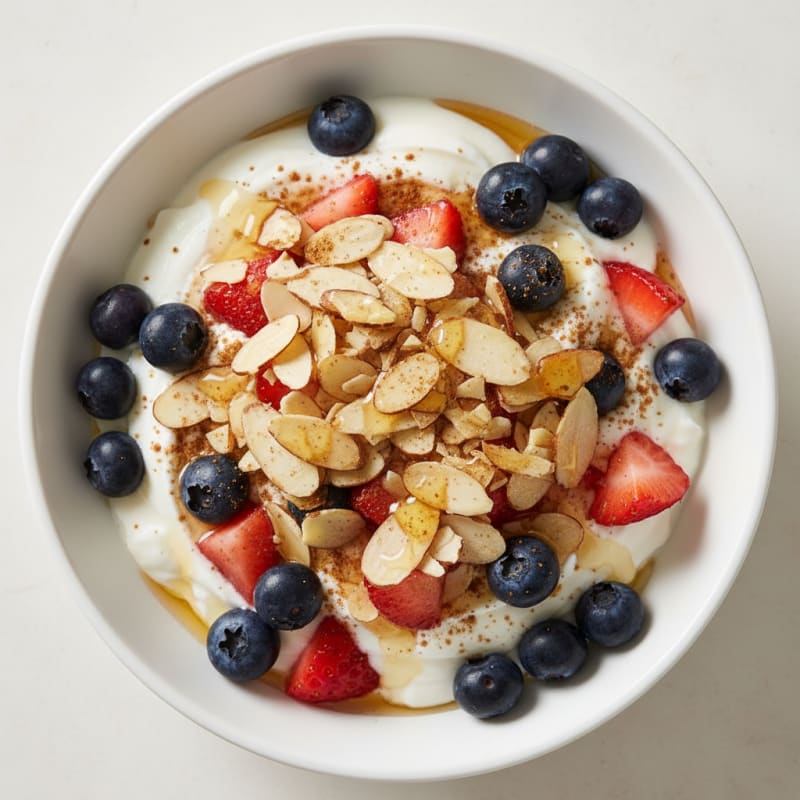 Greek Yogurt Parfait with Berries and Almonds