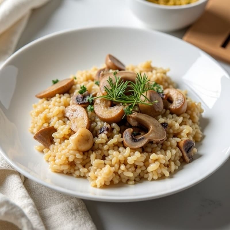 Creamy Brown Rice Mushroom Risotto