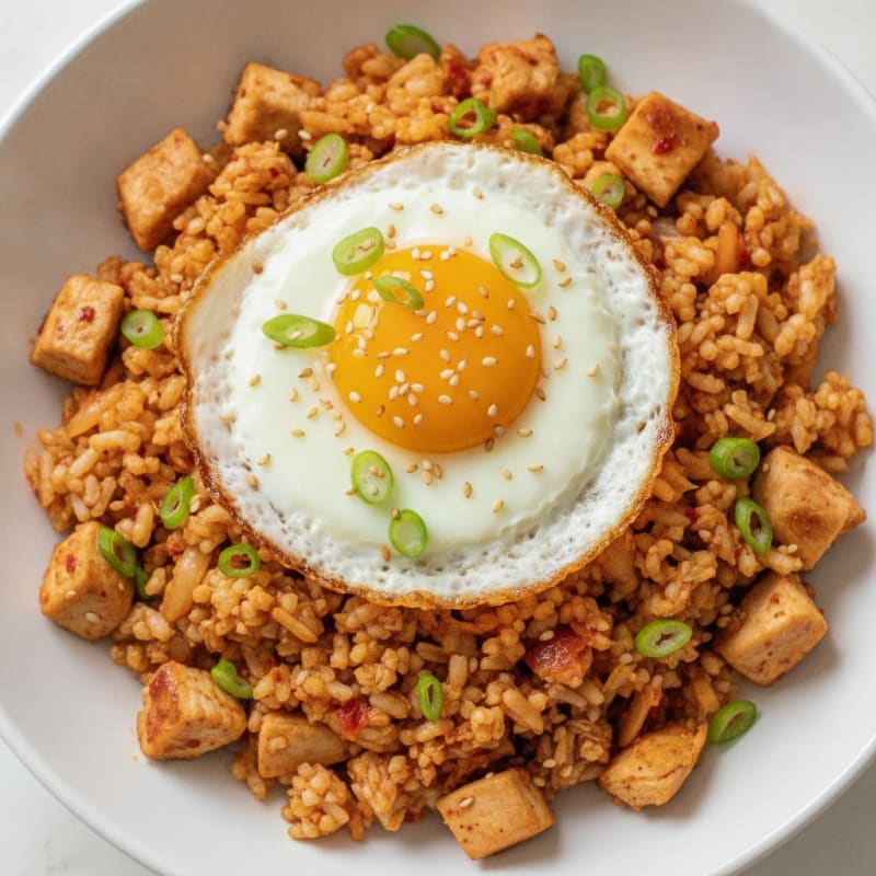 Kimchi Fried Rice with Fried Egg