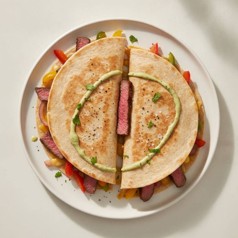 Pan-Seared Steak Quesadillas with Peppers