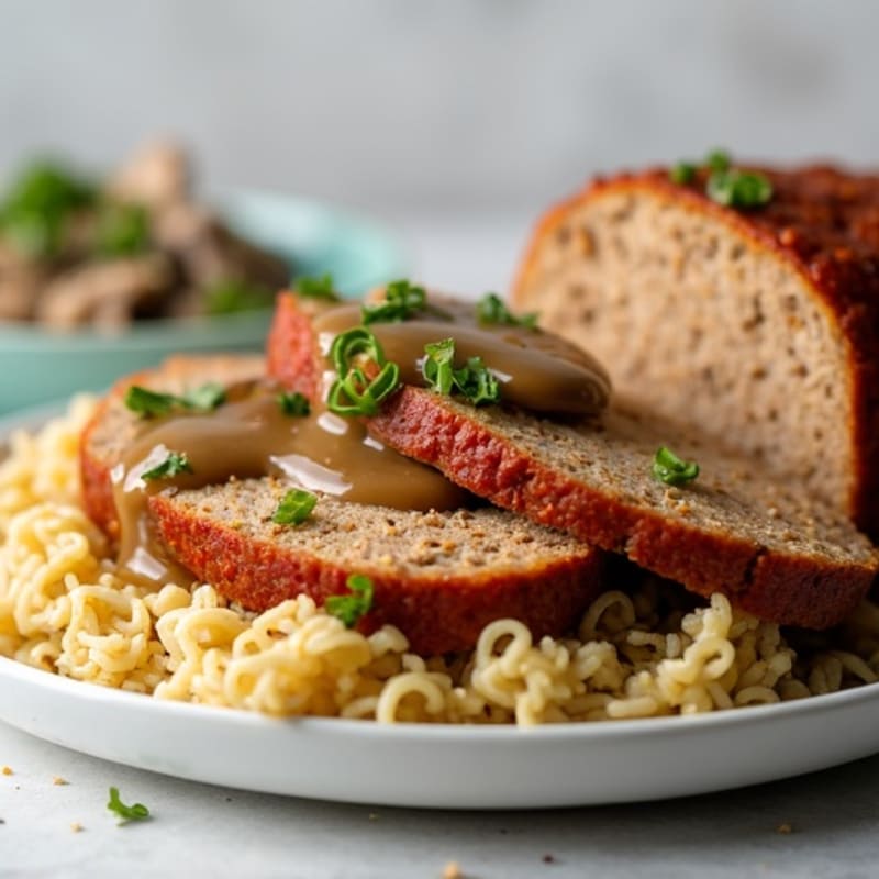 Lean Turkey Meatloaf with Savory Mushroom Gravy