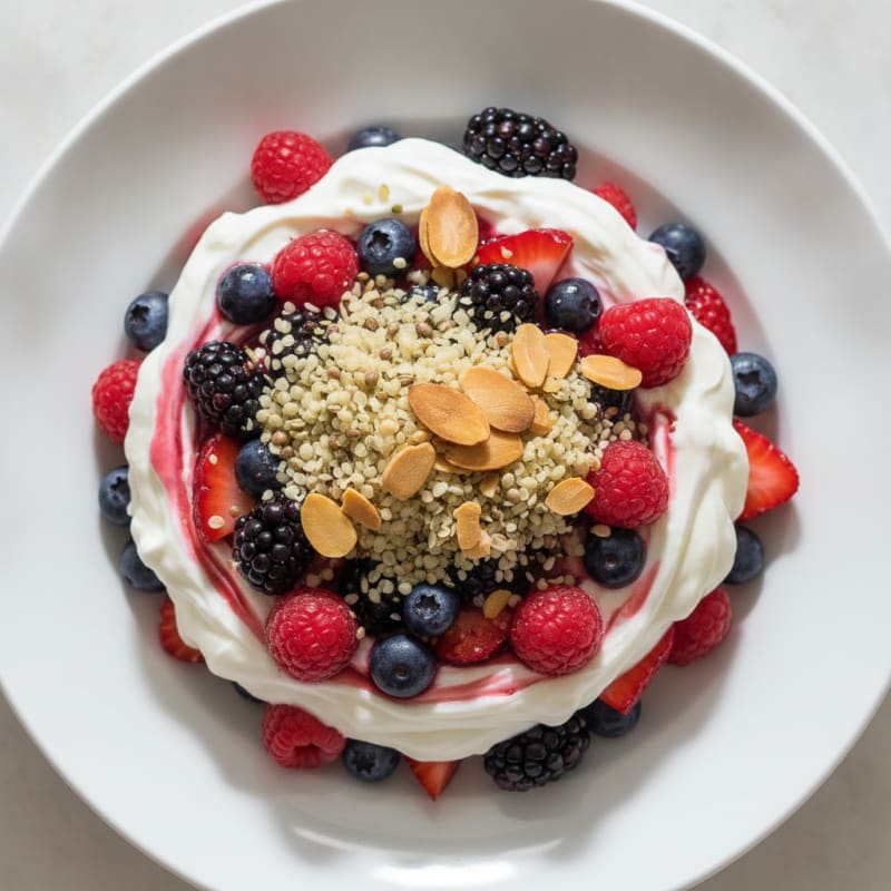 Greek Yogurt Protein Parfait with Mixed Berries
