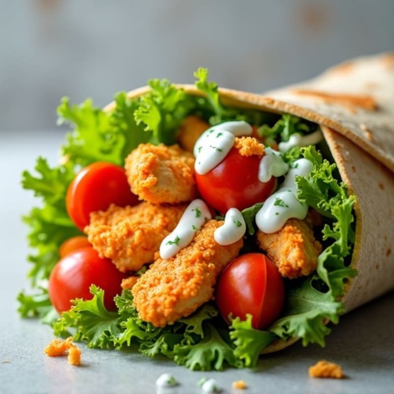 Crispy Buffalo Chicken Wrap with Fresh Veggies