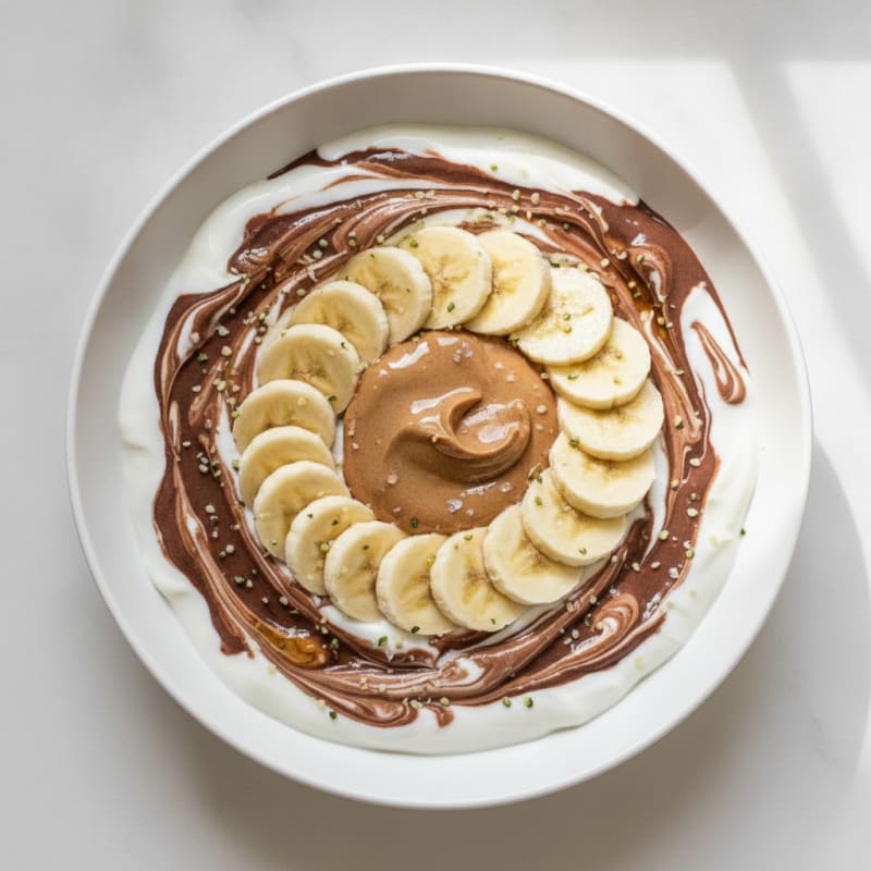 Chocolate Yogurt Swirl with Almond Butter Banana