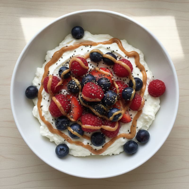 Creamy Greek Yogurt Protein Mousse with Berries