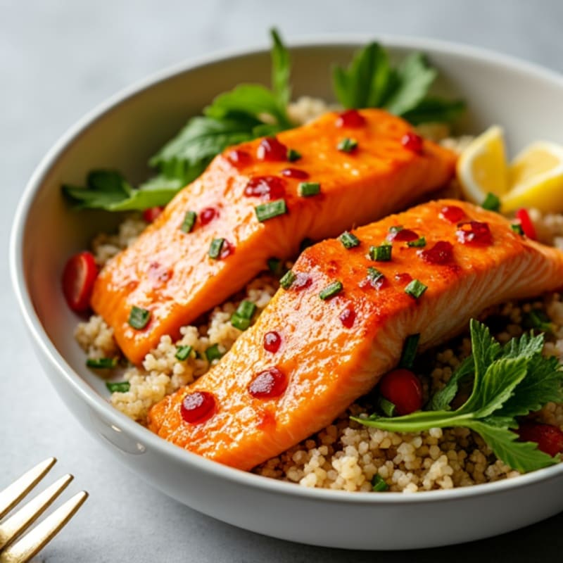 Spicy Mango Glazed Salmon Power Bowl