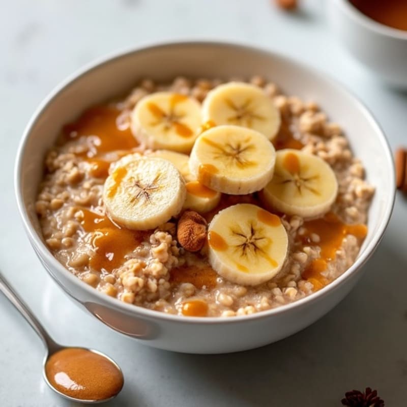 Caramelized Banana Protein Oatmeal Bowl