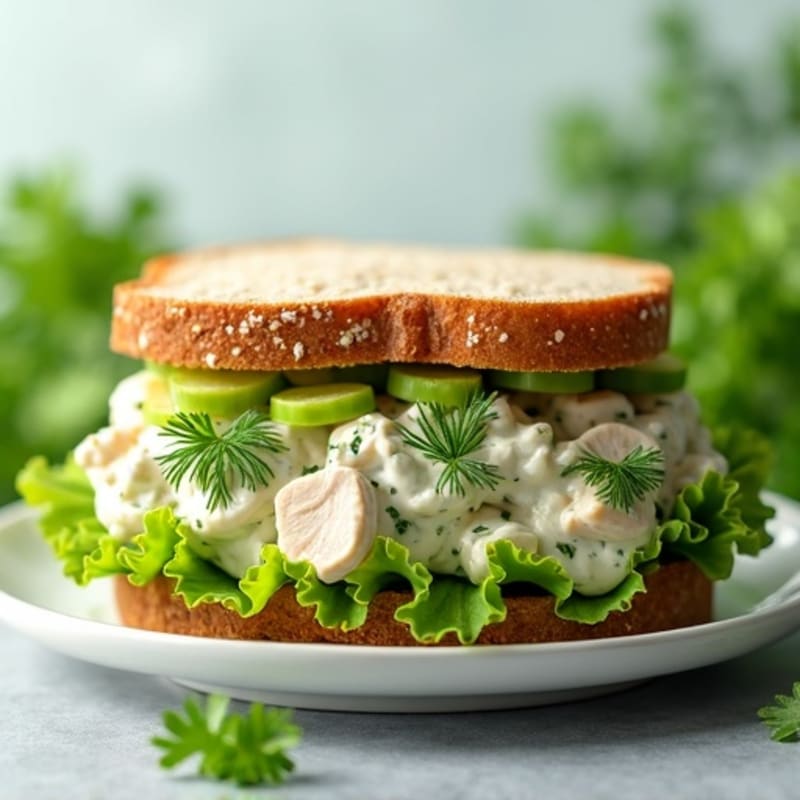 Creamy Fresh Herb Chicken Salad Sandwich