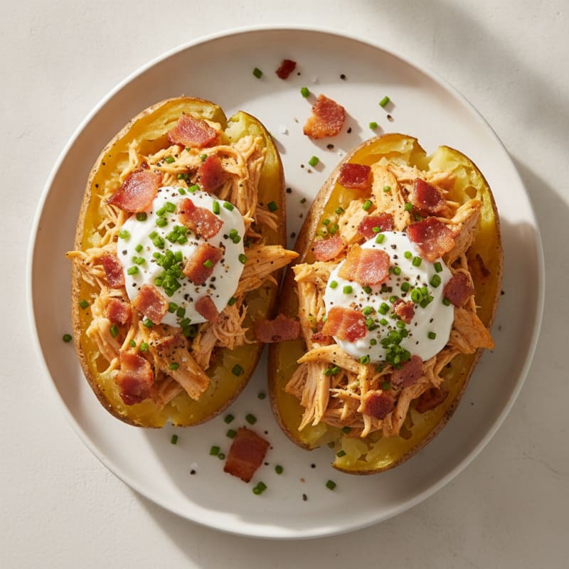Loaded Baked Potatoes with Crispy Bacon