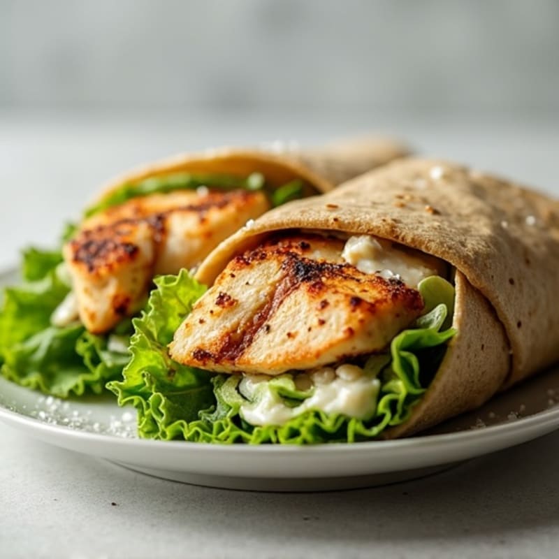 Grilled Chicken and Crunchy Romaine Caesar Wrap