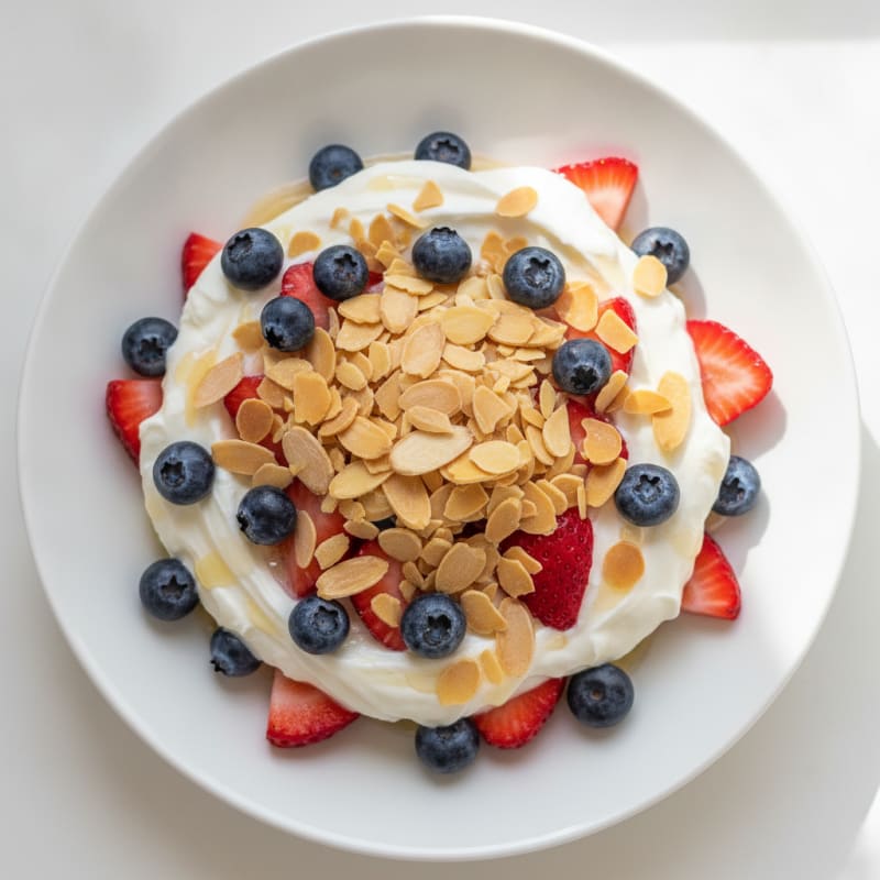 Greek Yogurt Protein Parfait with Berries and Almonds