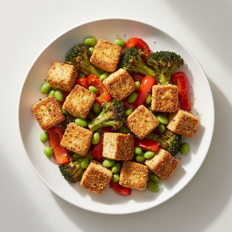 Pan-Seared Tofu with Roasted Vegetables