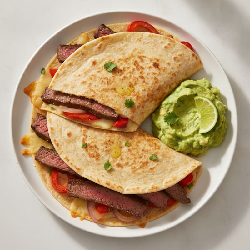 Carne Asada Quesadillas with Guacamole