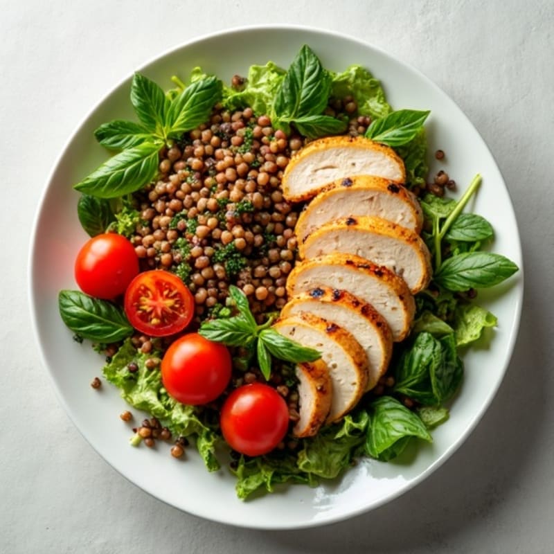 Grilled Chicken and Lentil Salad with Fresh Herbs