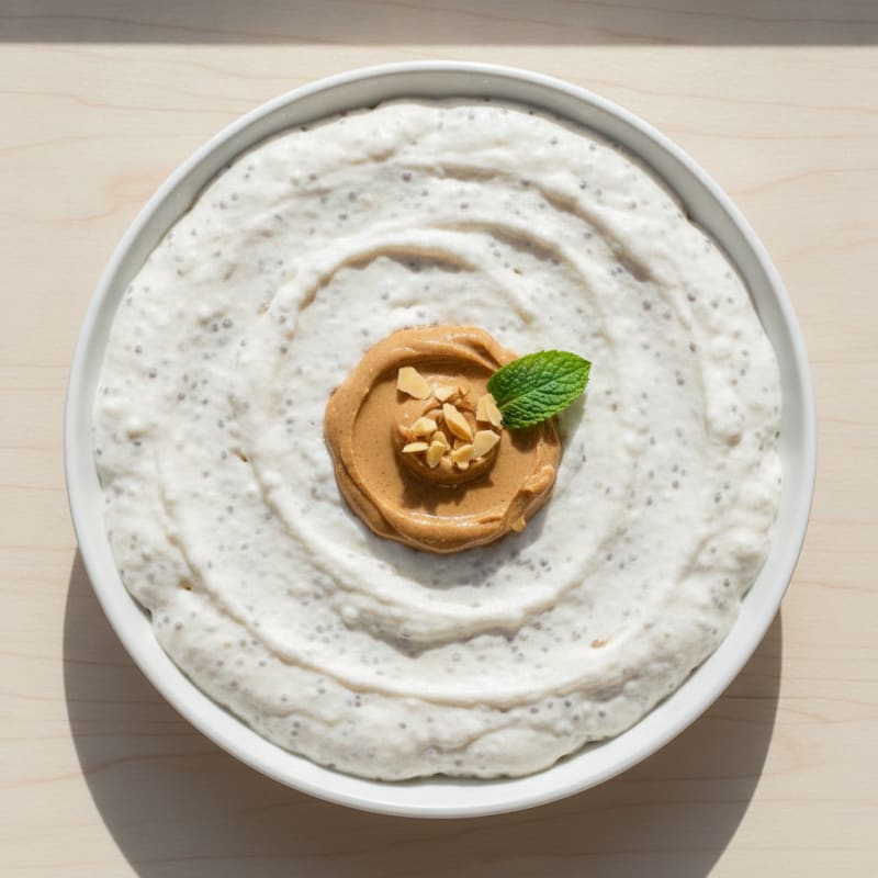 Creamy Vanilla Protein Chia Pudding with Almond Butter